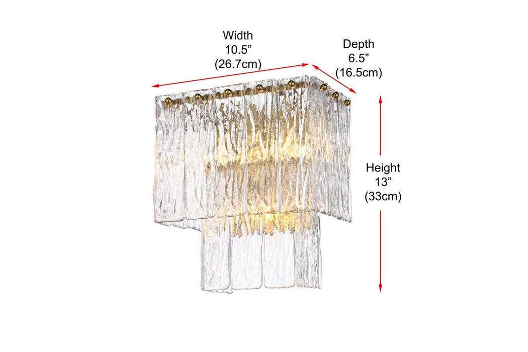 Elegant Lighting - 1015W10SG-03GL - Three Light Wall Sconce - Georgina - Satin Gold