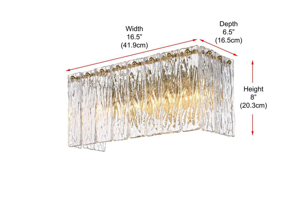 Elegant Lighting - 1015W16SG-03GL - Four Light Wall Sconce - Georgina - Satin Gold