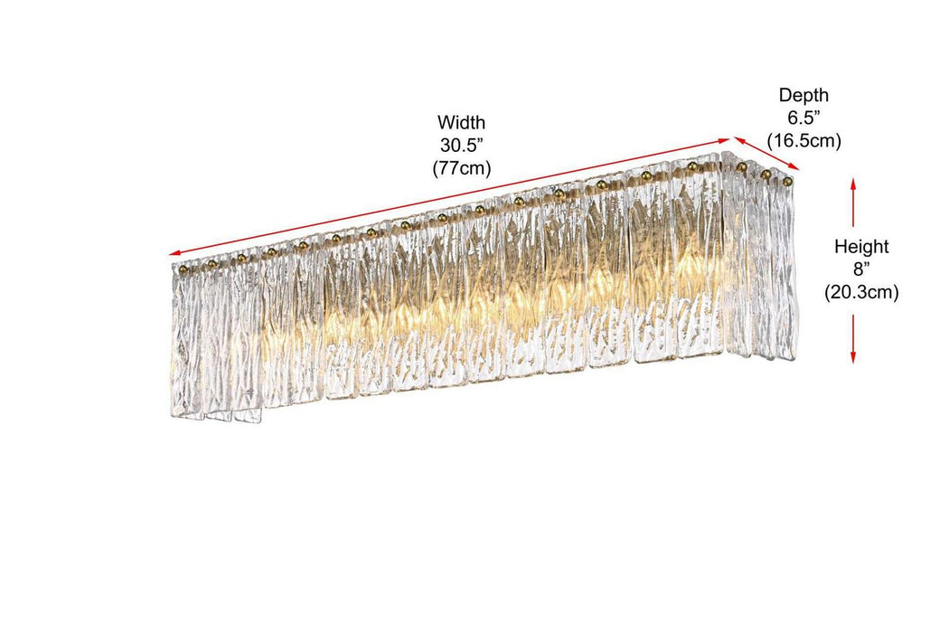 Elegant Lighting - 1015W30SG-03GL - Six Light Wall Sconce - Georgina - Satin Gold