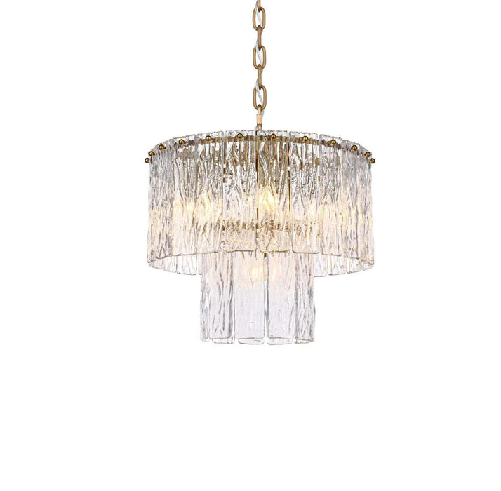 Elegant Lighting - 1015D16SG-03GL - Six Light Chandelier - Georgina - Satin Gold