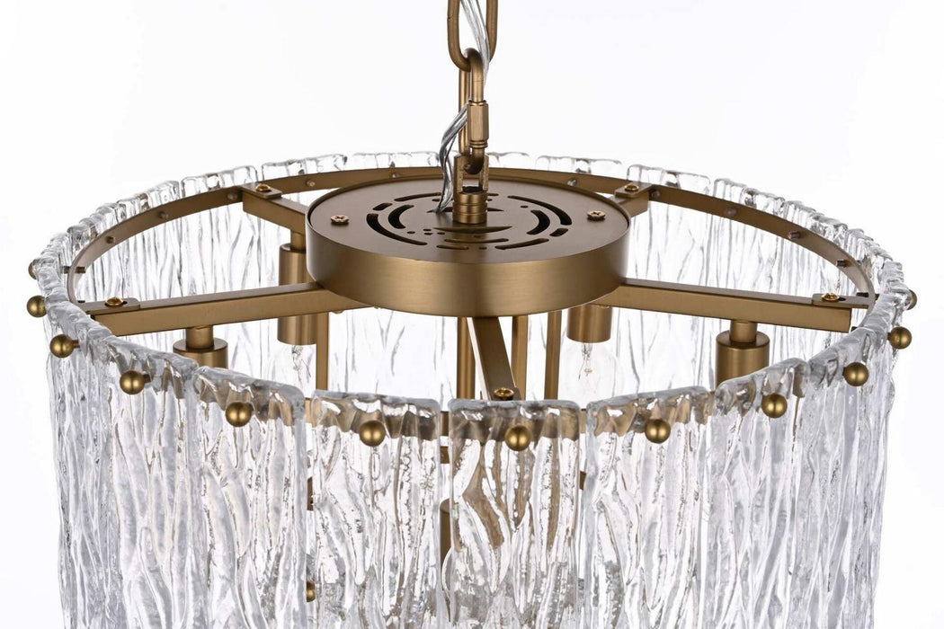 Elegant Lighting - 1015D16SG-03GL - Six Light Chandelier - Georgina - Satin Gold