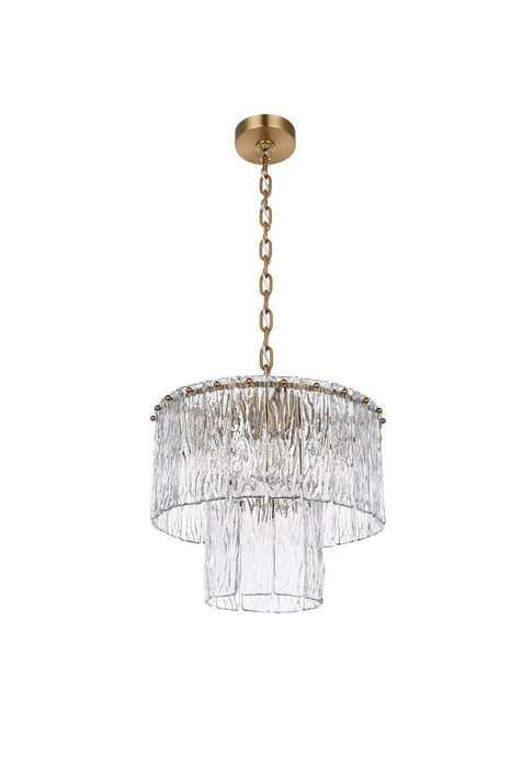 Elegant Lighting - 1015D16SG-03GL - Six Light Chandelier - Georgina - Satin Gold