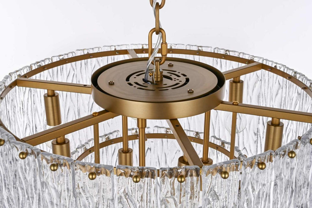 Elegant Lighting - 1015D20SG-03GL - Nine Light Chandelier - Georgina - Satin Gold