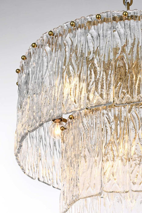 Elegant Lighting - 1015D20SG-03GL - Nine Light Chandelier - Georgina - Satin Gold