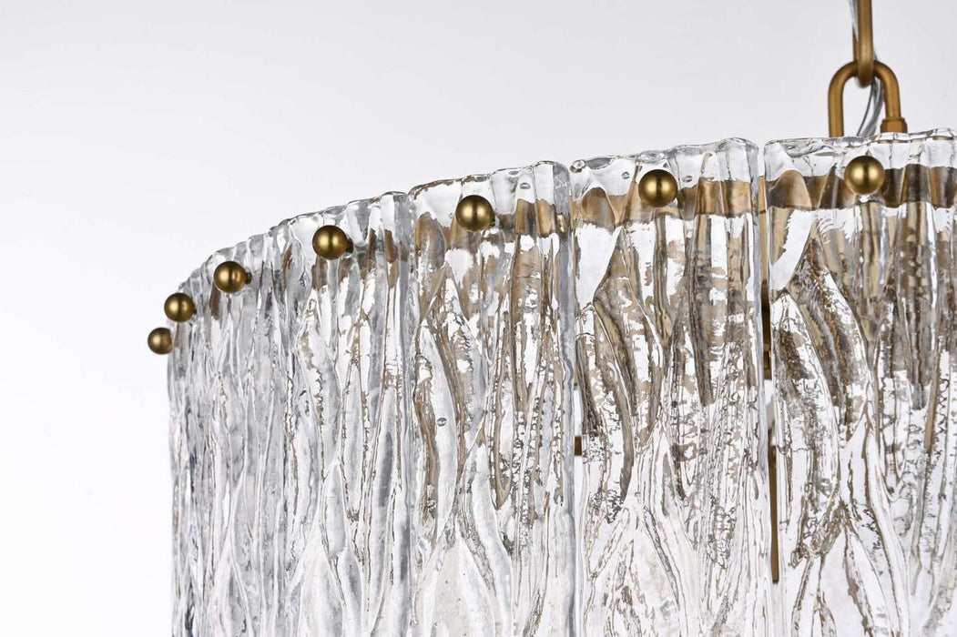 Elegant Lighting - 1015D20SG-03GL - Nine Light Chandelier - Georgina - Satin Gold