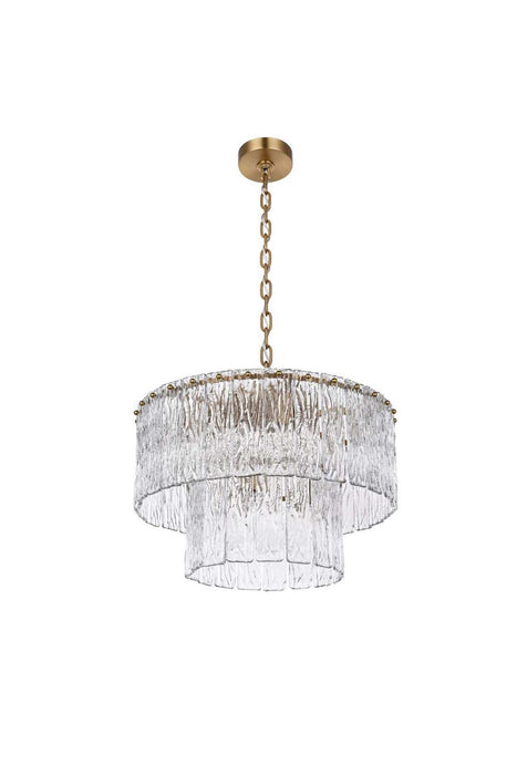 Elegant Lighting - 1015D20SG-03GL - Nine Light Chandelier - Georgina - Satin Gold
