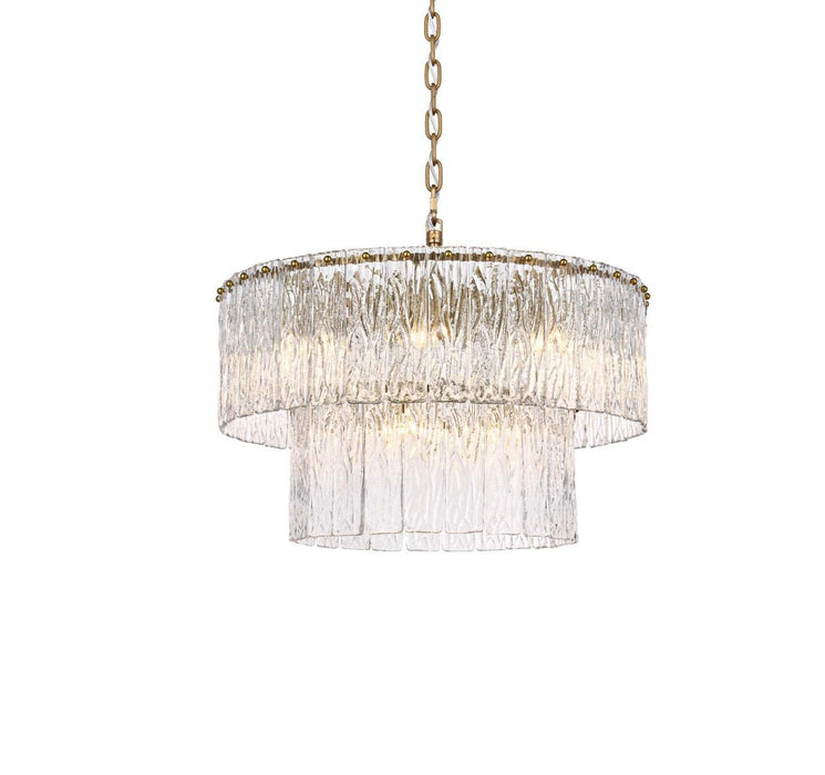 Elegant Lighting - 1015D24SG-03GL - 12 Light Chandelier - Georgina - Satin Gold