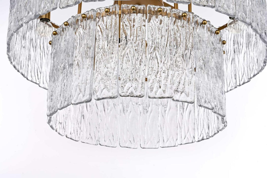 Elegant Lighting - 1015D24SG-03GL - 12 Light Chandelier - Georgina - Satin Gold