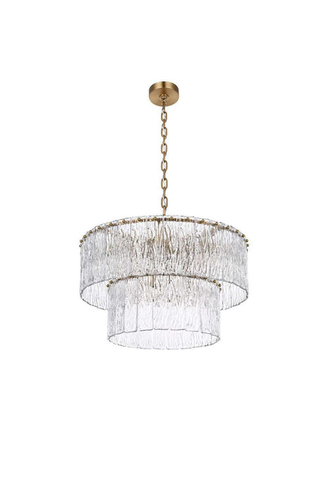 Elegant Lighting - 1015D24SG-03GL - 12 Light Chandelier - Georgina - Satin Gold