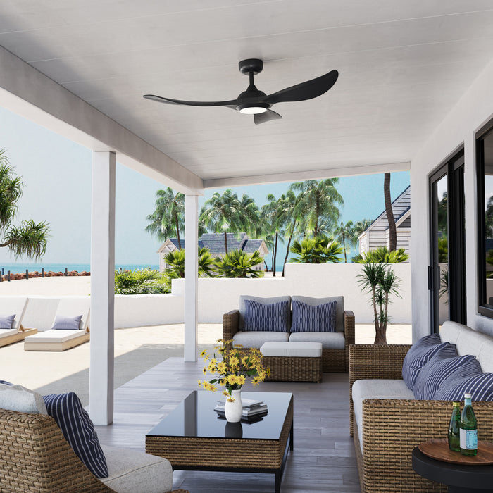 Millennium - 1077WLED-MBK-MBK - 52" Ceiling Fan - Wynleaf - Matte Black