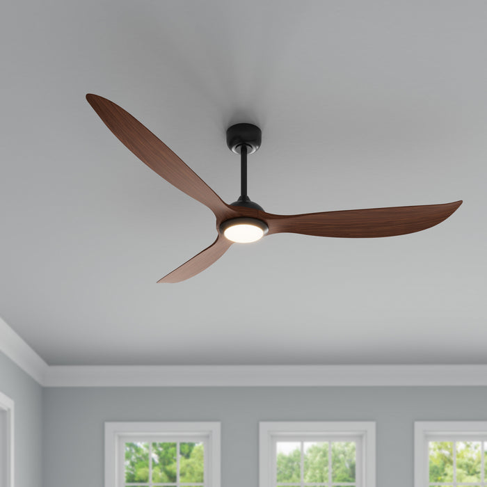 Millennium - 1087WLED-MBK-KOA - 72" Ceiling Fan - Wynleaf - Matte Black