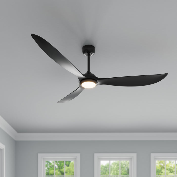 Millennium - 1087WLED-MBK-MBK - 72" Ceiling Fan - Wynleaf - Matte Black