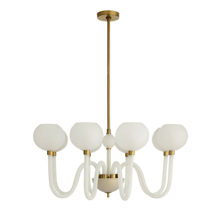 Arteriors - DMC37 - Eight Light Chandelier - Tebaldi - Clear Etched/Antique Brass