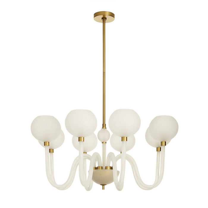 Arteriors - DMC37 - Eight Light Chandelier - Tebaldi - Clear Etched/Antique Brass