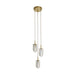 Arteriors - DPC29 - Three Light Chandelier - Javier - Champagne/Antique Brass