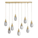 Arteriors - DLC56 - Nine Light Chandelier - Giselle - Smoke Luster/Antique Brass