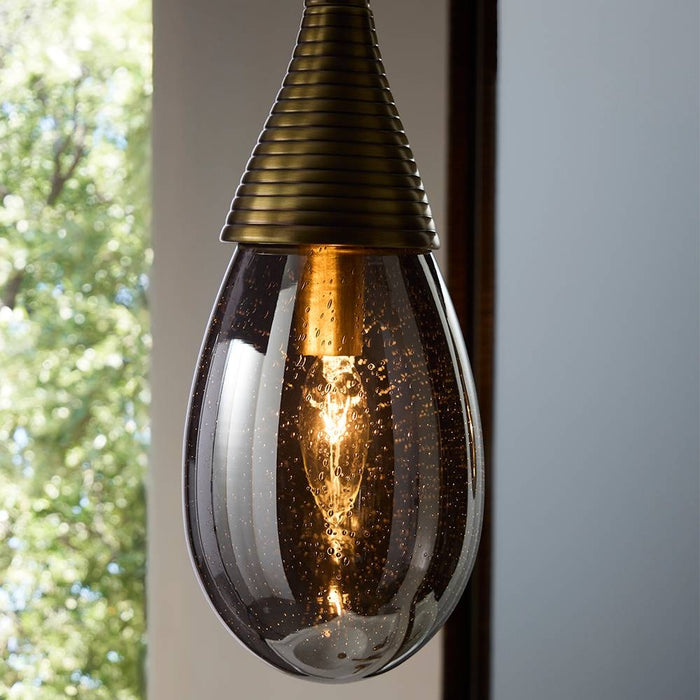 Arteriors - DPC34 - One Light Pendant - Giselle - Smoke Luster/Antique Brass