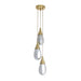 Arteriors - DPC35 - Three Light Chandelier - Giselle - Smoke Luster/Antique Brass