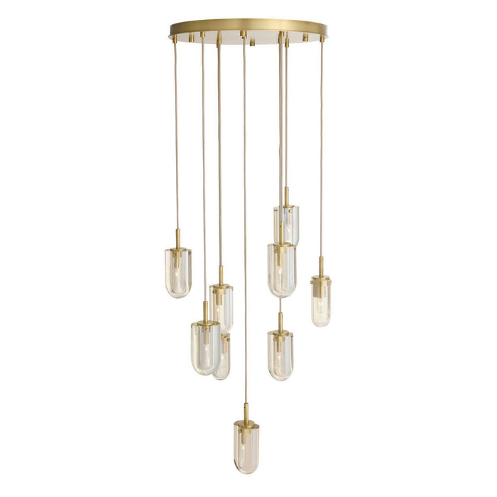 Arteriors - DSC15 - Nine Light Chandelier - Javier - Champagne/Antique Brass