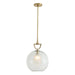 Arteriors - DPI15 - One Light Pendant - Estribo - Clear/Antique Brass