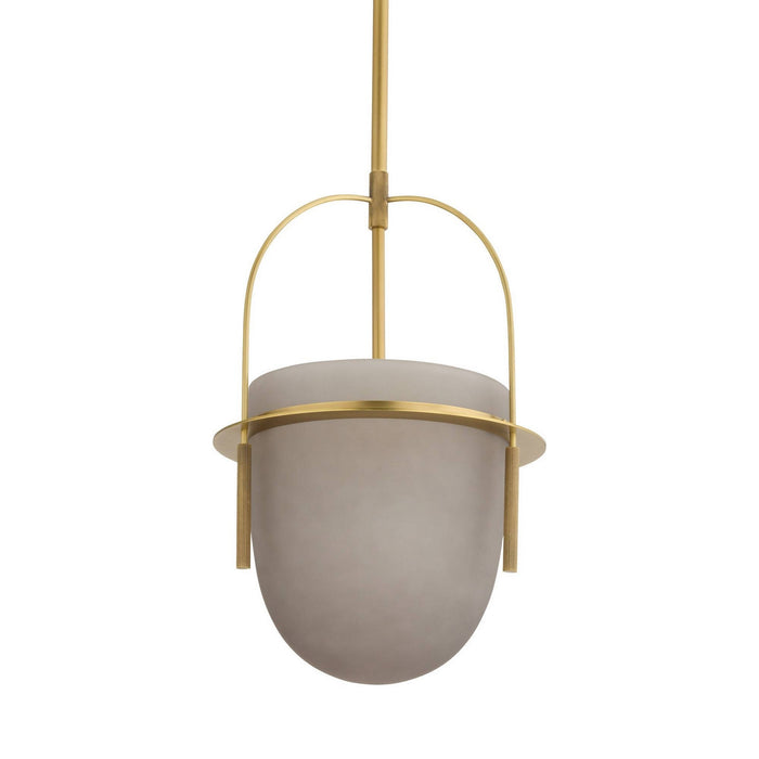 Arteriors - DPC37 - One Light Pendant - Kathleen - Frosted Smoke/Antique Brass