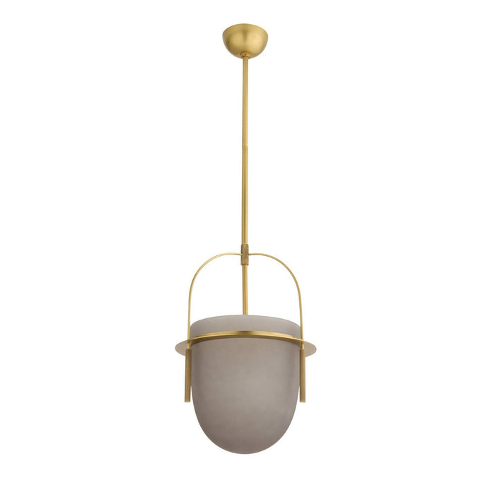 Arteriors - DPC37 - One Light Pendant - Kathleen - Frosted Smoke/Antique Brass