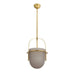 Arteriors - DPC37 - One Light Pendant - Kathleen - Frosted Smoke/Antique Brass