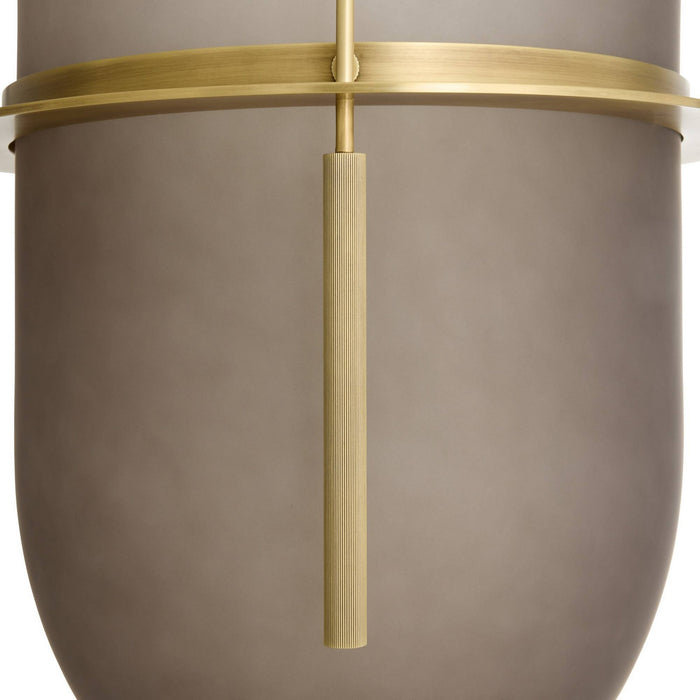Arteriors - DPC37 - One Light Pendant - Kathleen - Frosted Smoke/Antique Brass