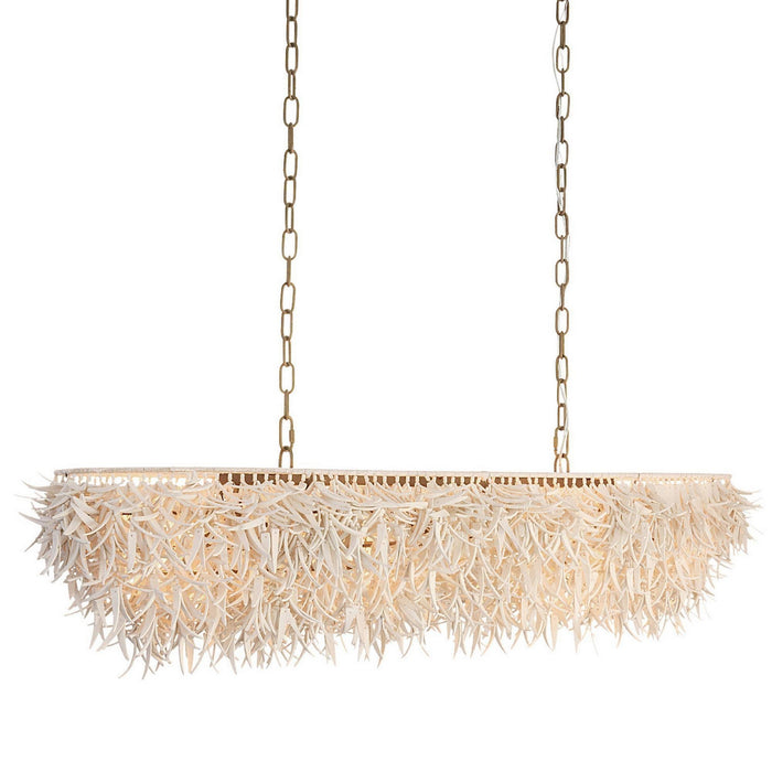 Arteriors - DLS17 - Six Light Linear Chandelier - Cabo - Ivory/Antique Brass