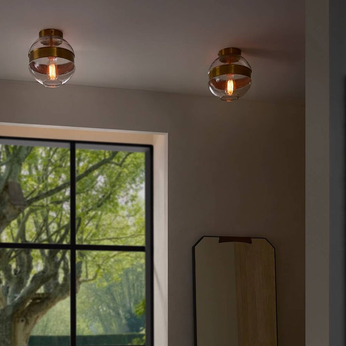 Arteriors - DFI12 - One Light Flush Mount - Garrison - Clear/Antique Brass