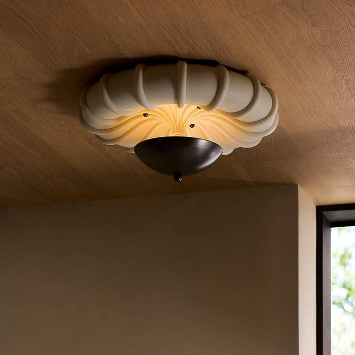 Arteriors - DFC34 - LED Flush Mount - Elara - White/White Bronze