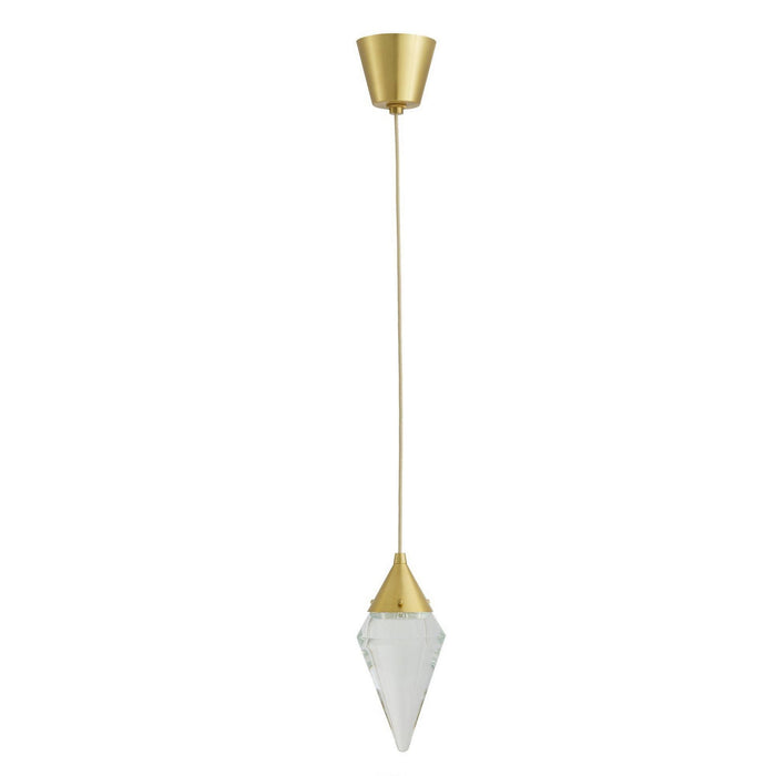 Arteriors - DPC38 - LED Pendant - Berkley - Clear/Antique Brass