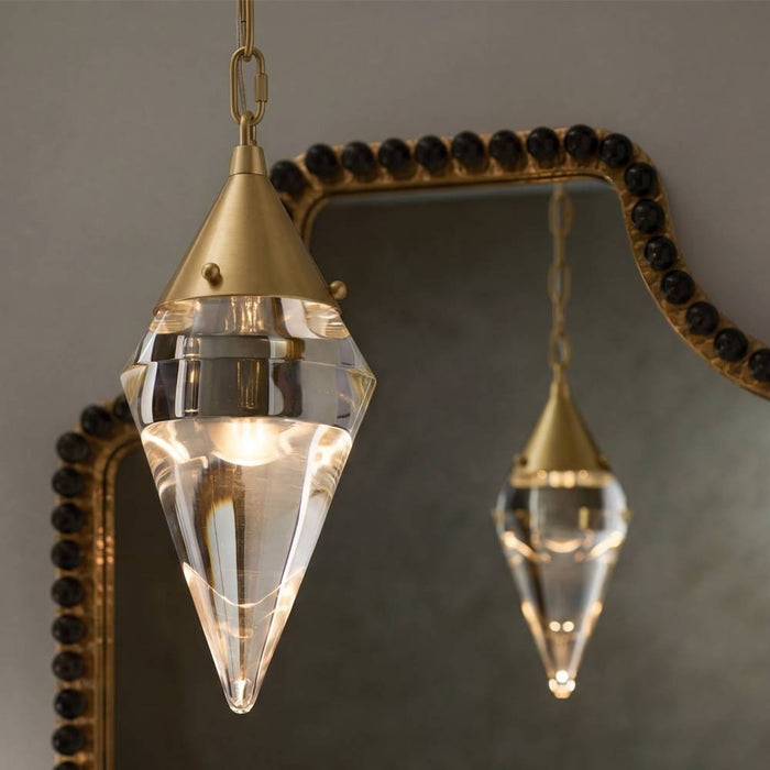Arteriors - DPC38 - LED Pendant - Berkley - Clear/Antique Brass