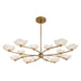 Arteriors - DLC51 - LED Chandelier - Fleurana - Frosted/Antique Brass