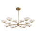 Arteriors - DLC51 - LED Chandelier - Fleurana - Frosted/Antique Brass