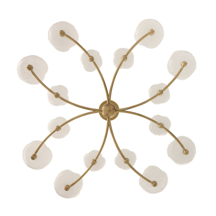 Arteriors - DLC51 - LED Chandelier - Fleurana - Frosted/Antique Brass
