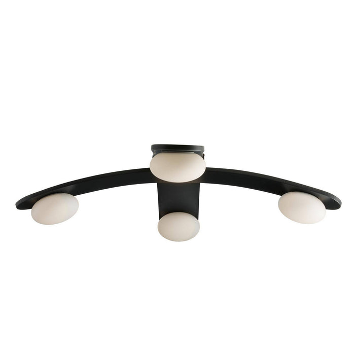 Arteriors - DFC26 - LED Flush Mount - Axia - Blackened Iron/Matte Opal