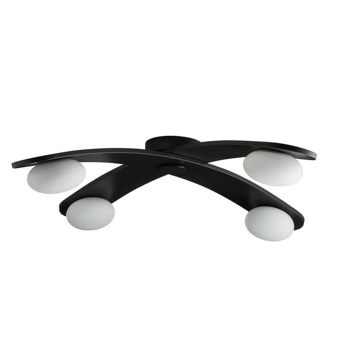 Arteriors - DFC26 - LED Flush Mount - Axia - Blackened Iron/Matte Opal