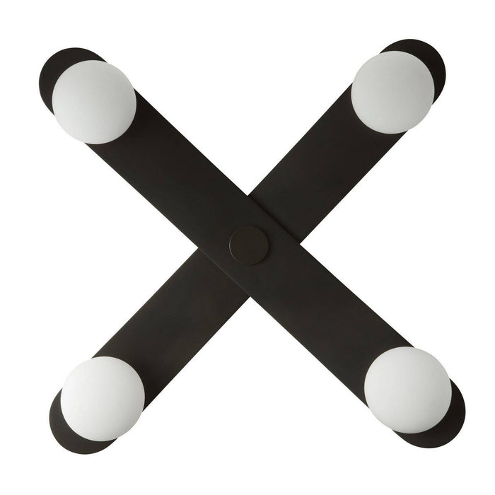 Arteriors - DFC26 - LED Flush Mount - Axia - Blackened Iron/Matte Opal
