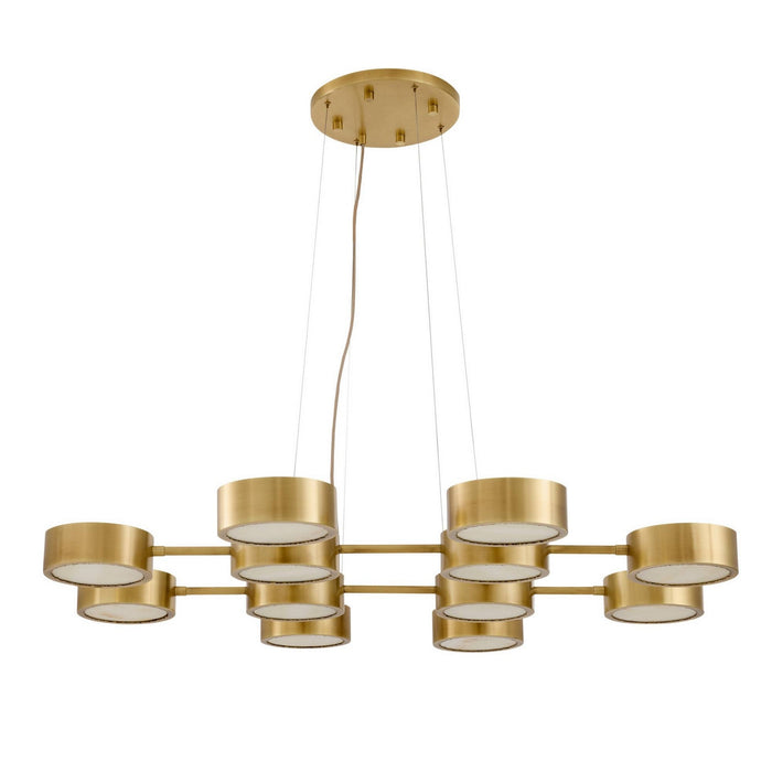 Arteriors - DLC50 - 12 Light Chandelier - Wright Grid - Antique Brass/White