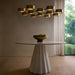 Arteriors - DLC50 - 12 Light Chandelier - Wright Grid - Antique Brass/White