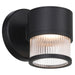 Access - 23030LEDDMG-BL/CRB - LED Outdoor Wall Mount - Ari Clear Ribbed - Black