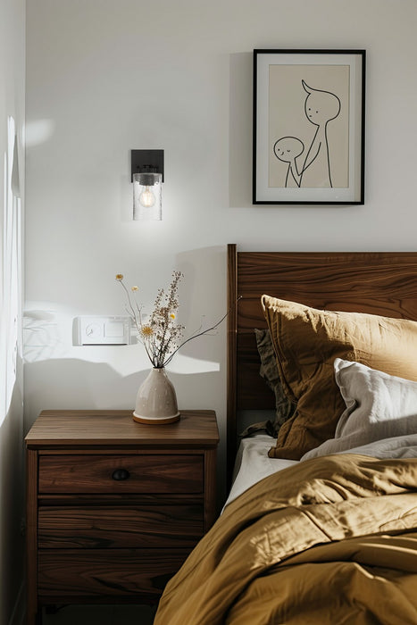 Access - 61051-MBL/CLR - One Light Wall Sconce - Ellie - Matte Black