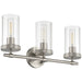 Access - 61123-BS/CLR - Three Light Vanity - Lily - Brushed Steel