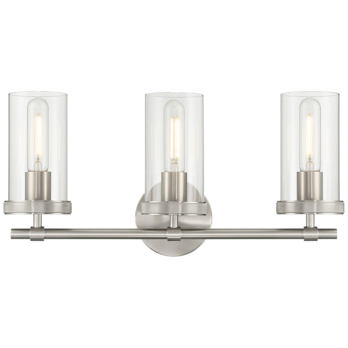 Access - 61123-BS/CLR - Three Light Vanity - Lily - Brushed Steel