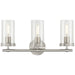Access - 61123-BS/CLR - Three Light Vanity - Lily - Brushed Steel