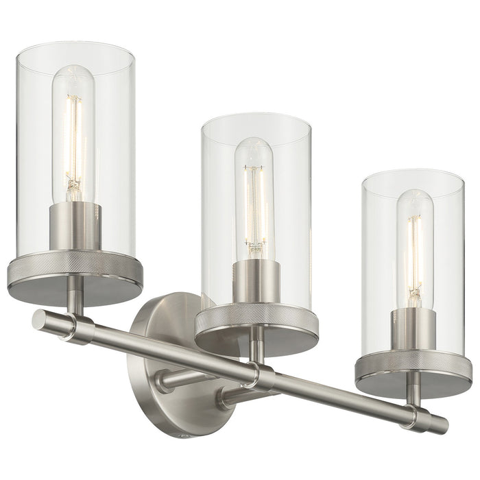 Access - 61123-BS/CLR - Three Light Vanity - Lily - Brushed Steel