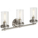 Access - 61123-BS/CLR - Three Light Vanity - Lily - Brushed Steel