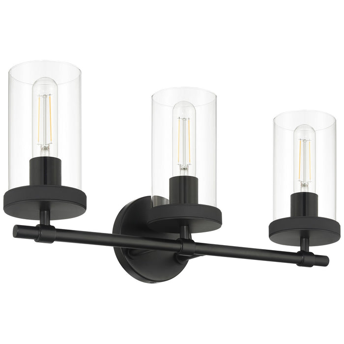 Access - 61123-MBL/CLR - Three Light Vanity - Lily - Matte Black