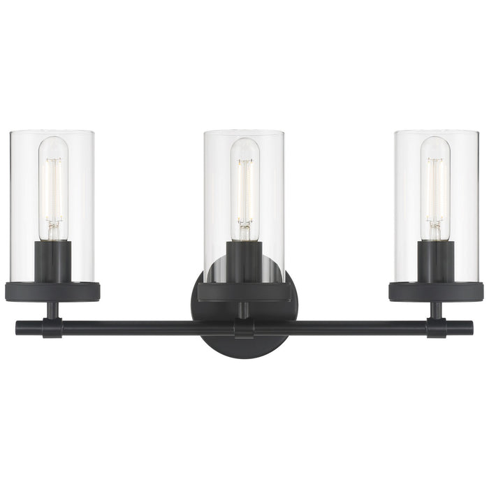Access - 61123-MBL/CLR - Three Light Vanity - Lily - Matte Black